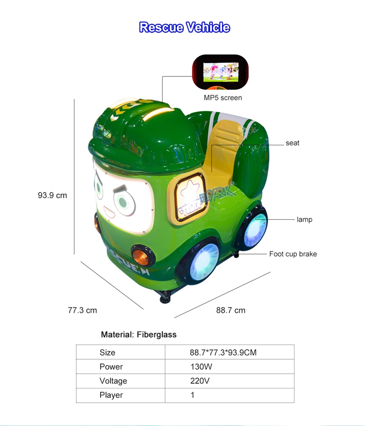 Amusement Park Coin Operated Kiddie Rides Kids Shaking Car Game Machine Kiddy Rides Swing Car supplier