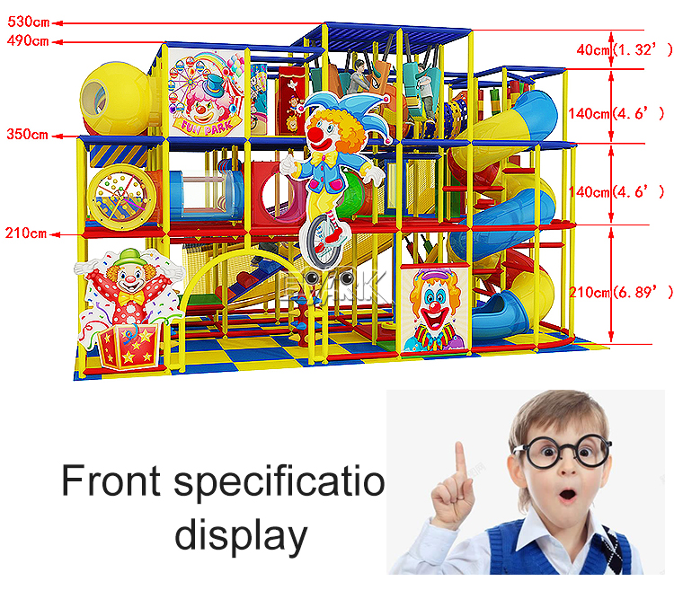 Clown Style Kids Indoor Play Structure factory