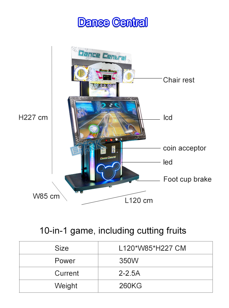 Hot Sale Coin Operated Amusement Dance Central Dancing Video Game Machine For Shopping Mall factory