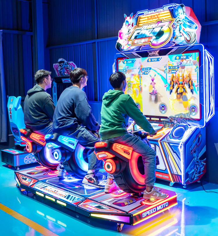 3 Players Motorcycle Racing Simulator Arcade Machine Coin Operated Kids Video Game Machine Car Driving Simulator manufacture