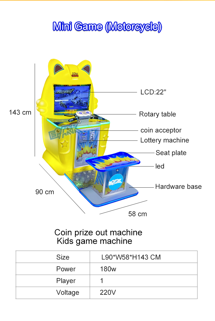 Mini Game Arcade Coin Operated Arcade Kids Motor Game Simulator Motorcycle Game Machine manufacture