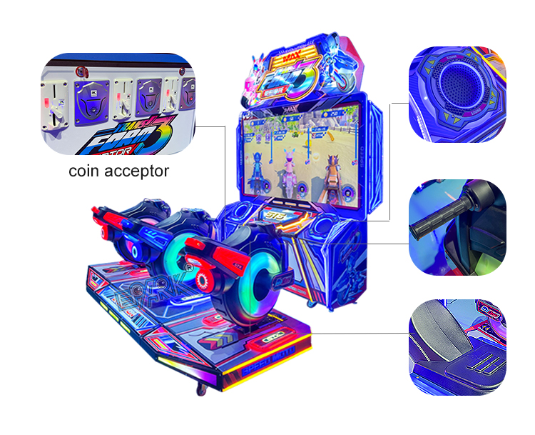 3 Players Motorcycle Racing Simulator Arcade Machine Coin Operated Kids Video Game Machine Car Driving Simulator supplier