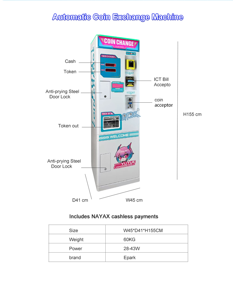 Automatic Coin Exchange Machine details
