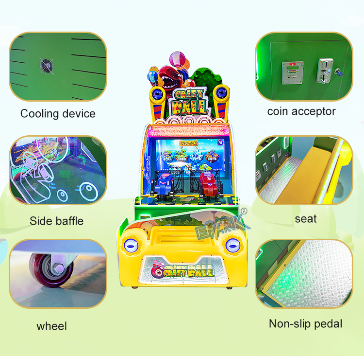 42 Inch Coin Operated Kids Game Machine Ball Shooting Arcade Coin Pusher Game factory
