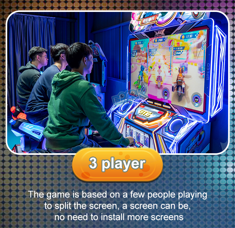 3 Players Motorcycle Racing Simulator Arcade Machine Coin Operated Kids Video Game Machine Car Driving Simulator factory