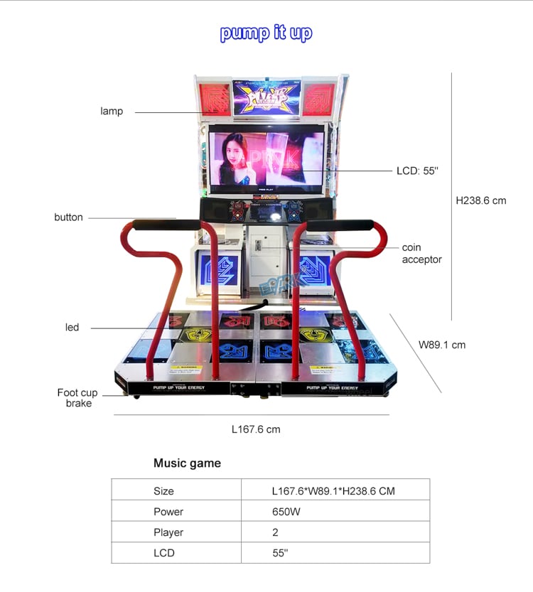 Hot Sale Coin Operated Arcade Dance Arcade Dancing Game Machine Pump It Up Dance Dance Revolution Machine For Sale supplier