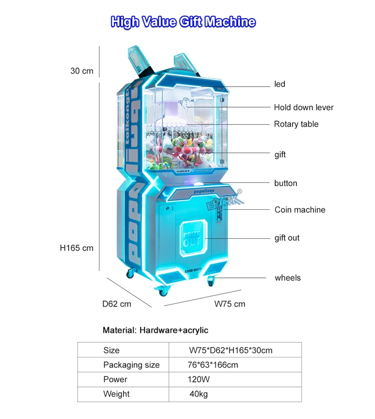 Coin Operated Game Machine Clip Prizes Game Machine Arcade Game Toy Vending Machine supplier