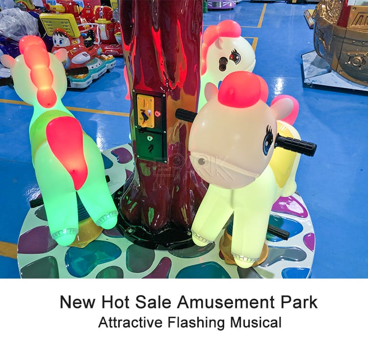 3 Seats Attractions Indoor Kids Amusement Rides Horse Carousel Merry Go Round For Sale details