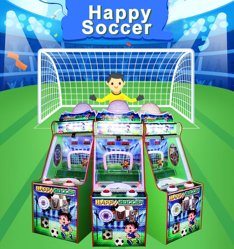 Happy Soccer Game Kids Coin Operated Football Shooting Prize games Machines manufacture
