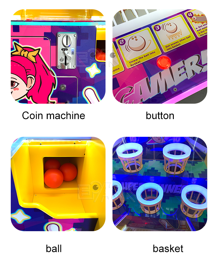 New Design Arcade Coin Operated Bowling Machine Throwing Bowling Big Dunk For Amusement park factory