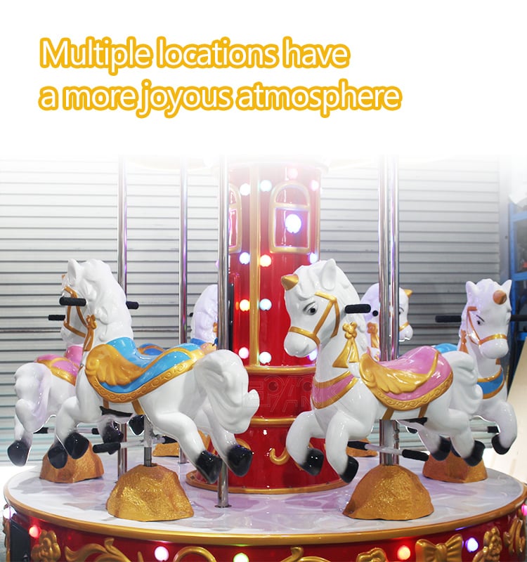 Hot Popular Kids Ride Carousel 6 Players Merry Go Round Horse Swing Kids Riding Machine details