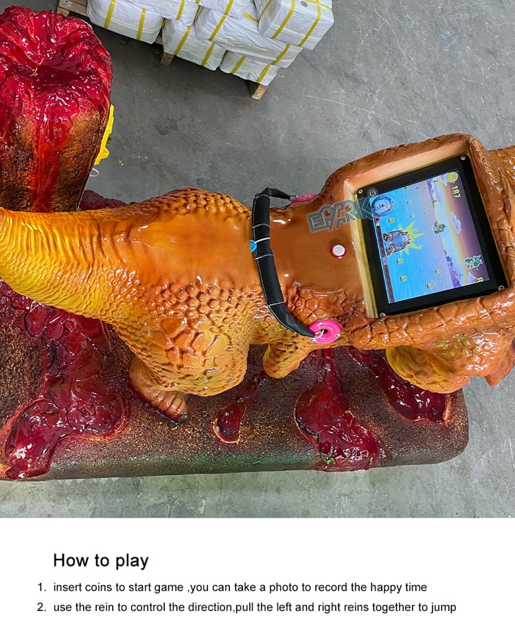 Amusement Park Rides Coin Operated Moving Dinosaur Ride High Ultra Strong Transparency Quality Dino Kiddie Rides manufacture