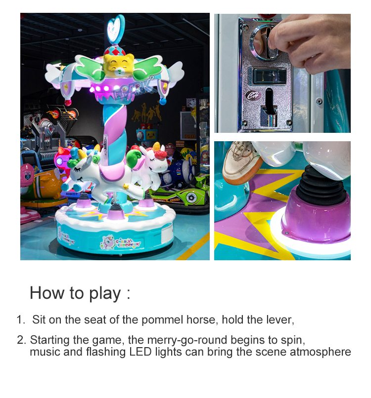 Newest Design Amusement Park Kids Carousel Ride 3 Seats Carousels Kiddie Rides For Sale supplier