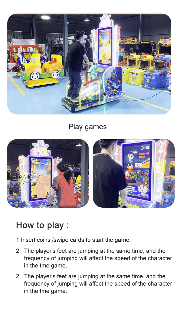 Indoor Sport Coin Operated Arcade Game Machine All Star Pogo Kids Jumping Game Machine details