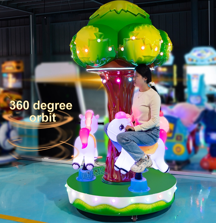 Coin Operated 3person Carousel Rides Amusement Park Kids Ride On Mini Carousel factory