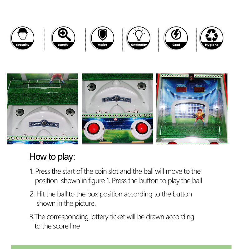 Happy Soccer Game Kids Coin Operated Football Shooting Prize games Machines details