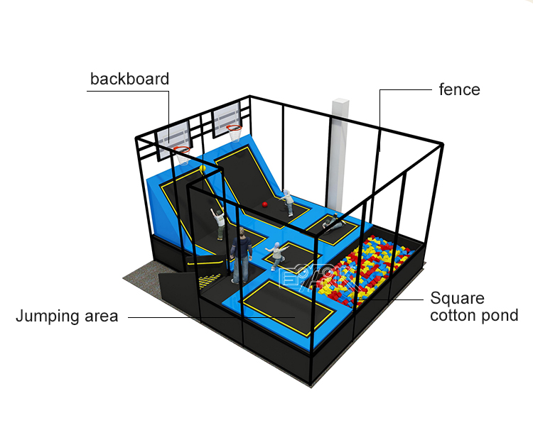 China Manufacturer Custom Children Commercial Playground Indoor Adult Adventure Pak Trampoline Park details
