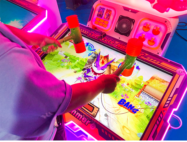 Kids Coin Operated Arcade Games Hitting Hammer Children Punching Video Ticket Game Machines manufacture