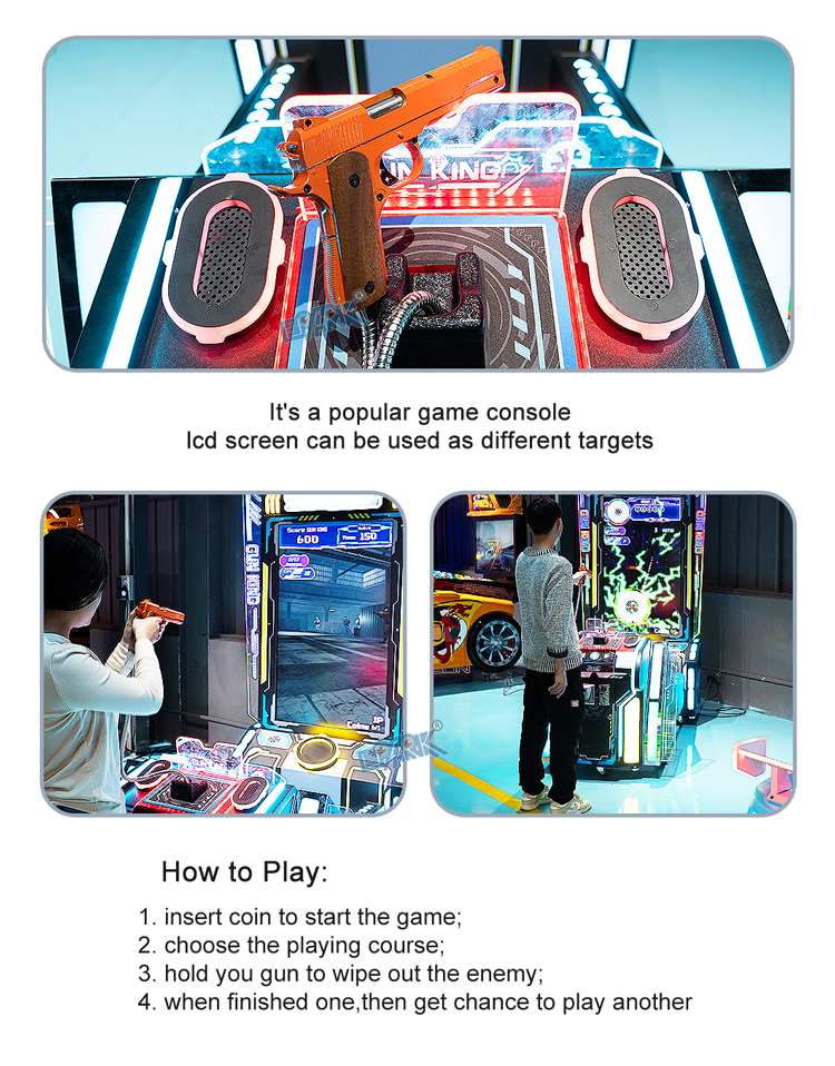 New Arrival Indoor Entertainment 2 Player Interactive Arcade Top Gun Coin Operated Gun Shooting Game Machine supplier