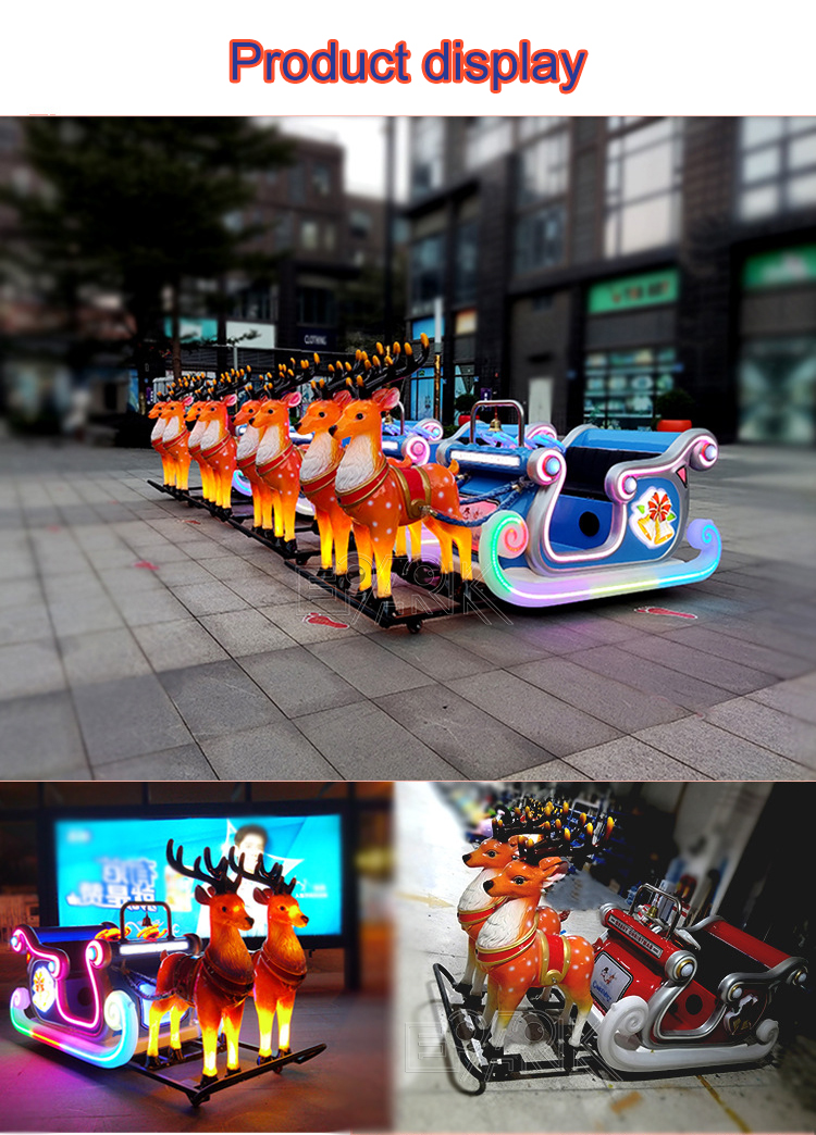 Amusement ElectricCartoon Design Santa Claus's Reindeer Festival Decoration Amusement Sleigh RideCar Bumpers Car Price Electric Christmas Bumper Cars For Kids manufacture