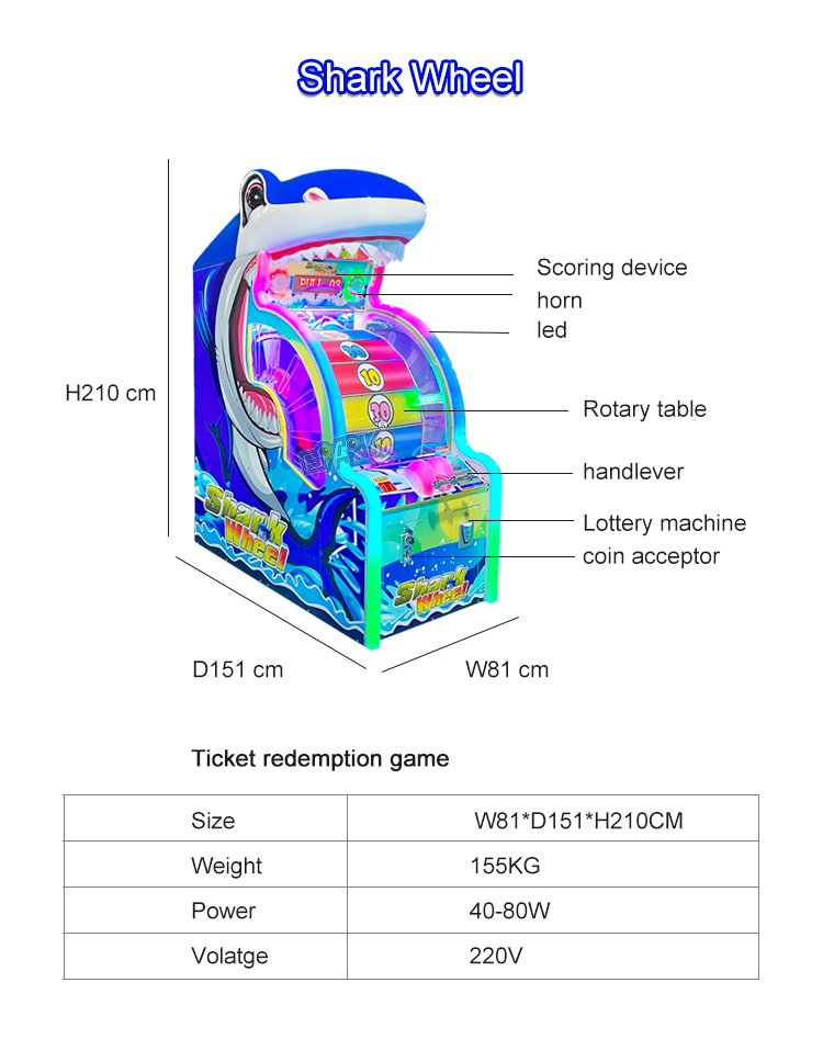Indoor Coin Operated Arcade Juegos Para Ninos Shark Wheel Dinosaur Ticket Lottery Game Machine factory