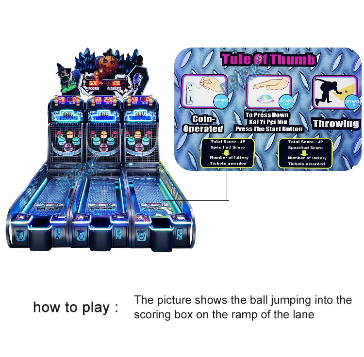 Coin Operated Bowling Game Machine 3 Players Bowling Arcade Game Crazy Bowling Simulator Kid Indoor For Game Central manufacture