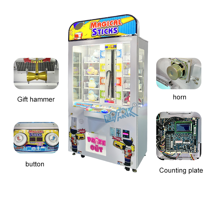 Toy Vending Machine Coin Operated Game Magical Sticks Plush Toy Claw Machine factory