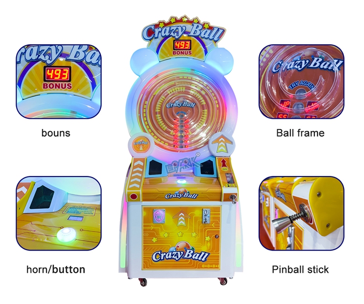 Coin Operated Crazy Ball Pinball Game Electronic New Arcade Game Pinball Machine details