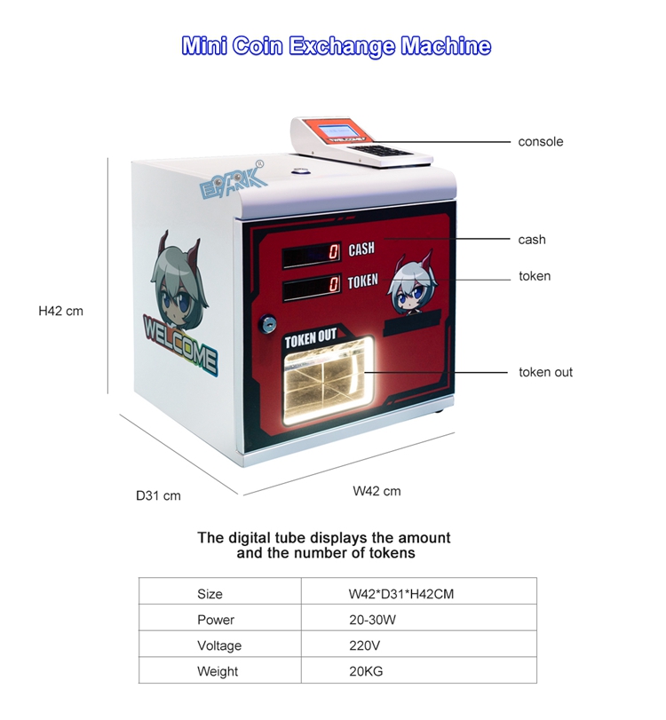Mini Small Cash Bill Exchange To Coin Token Exhcanger Machine For Amusement Claw Crane Game Dispenser supplier