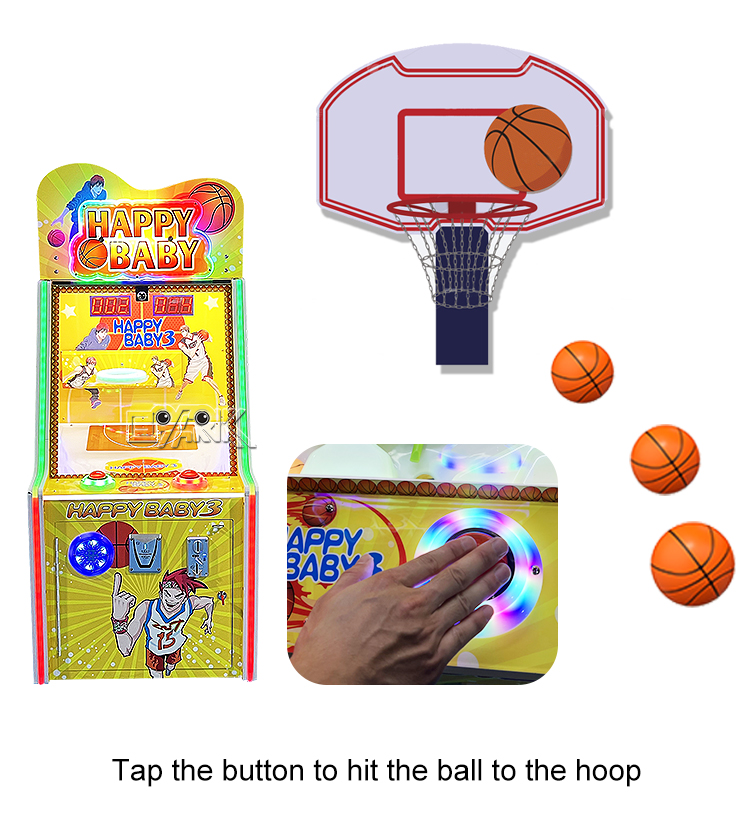 Coin Pusher Gaming Machine Happy Baby 3 Arcade Basketball Game Machine supplier