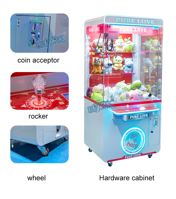 Coin Operated Pink Crane Catch Stuffed Toys Machine Toy Claw Crane Game Machine manufacture