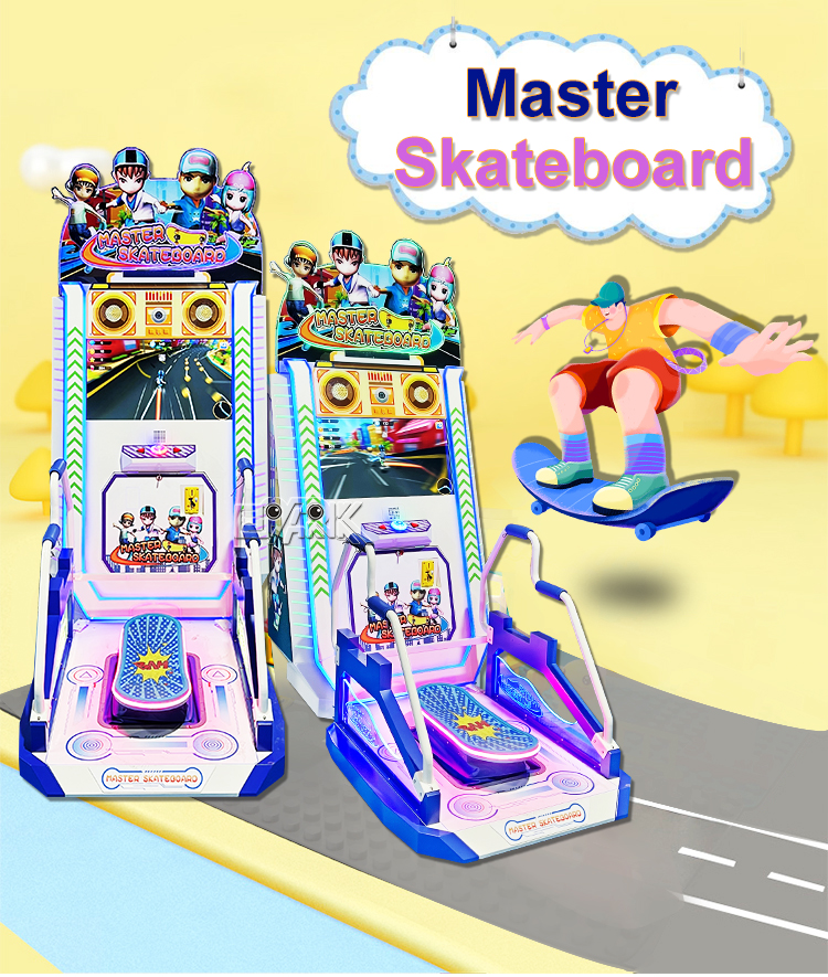 Amusement Game Park Indoor Electric Skating Sport Arcade Game Machine Master Skateboard Skiing Machine factory