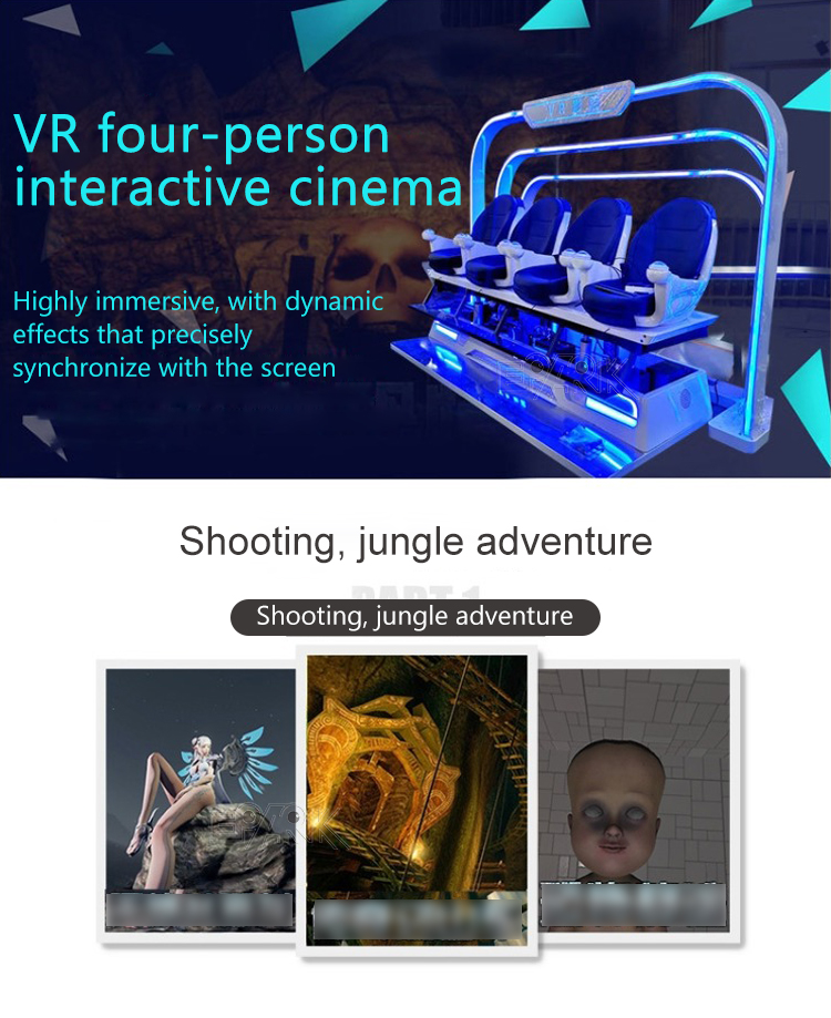 4 Person Simulator Rides VR Roller Coaster Games Equipment Virtual Reality Cinema Machine details