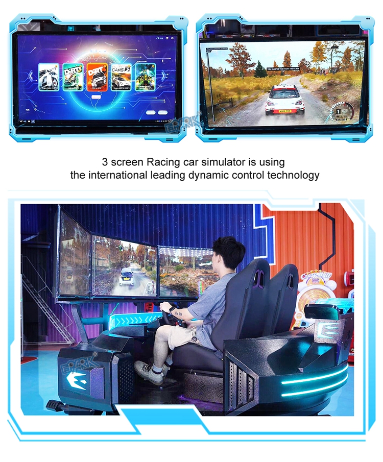 2 Players Amusement Products Game Machine 3 Screen 3 Dof Motion Chair Simulator VR Racing supplier