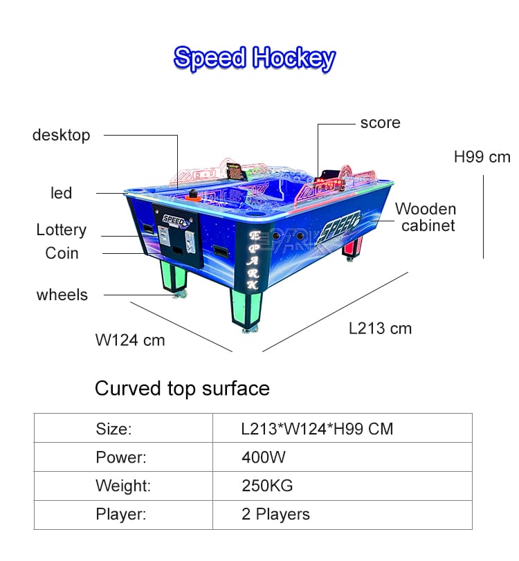 EPARK New Design Table Surface Hockey Coin Operated Air Hockey For Coin Operated Game Center factory