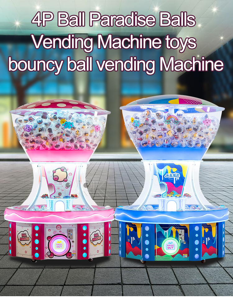 Coin Operated Ball Paradise Gumball Machine Kids Candy Gacha Gashapon Vending Ball Toys Candy Gumball Plastic Gift Machine manufacture