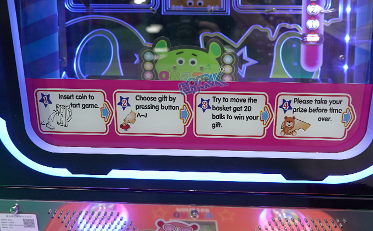 Coin Operated Arcade Toy Vending Colorful Prize Crane Doll Gifts Game Machine supplier