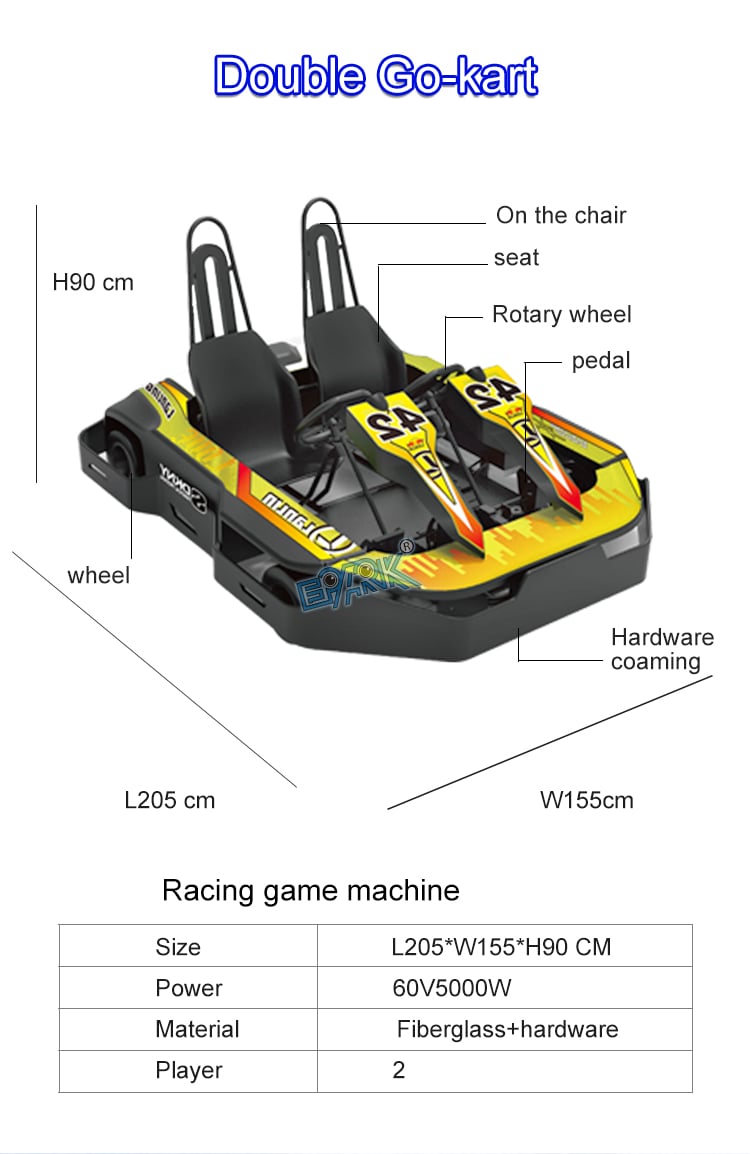 2 Seat Electrico Karts Kids Karting Car Electric Go Kart For Adults details
