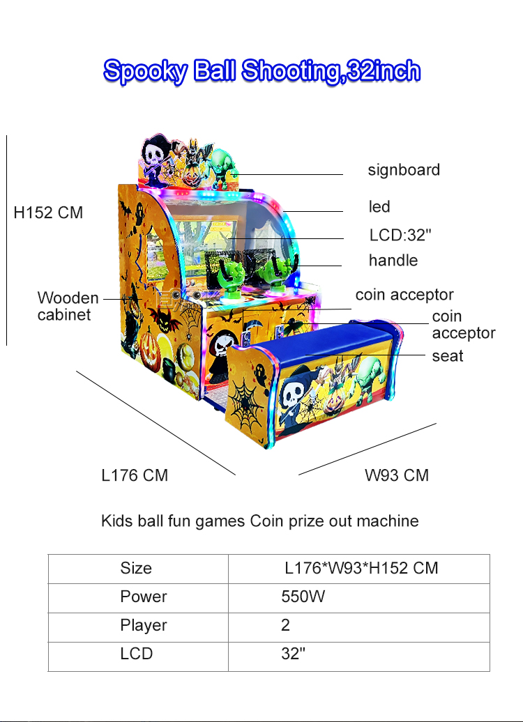 Coin Operated Game Machine Arcade Ball Shooting Ticket Redemption Game Machine details