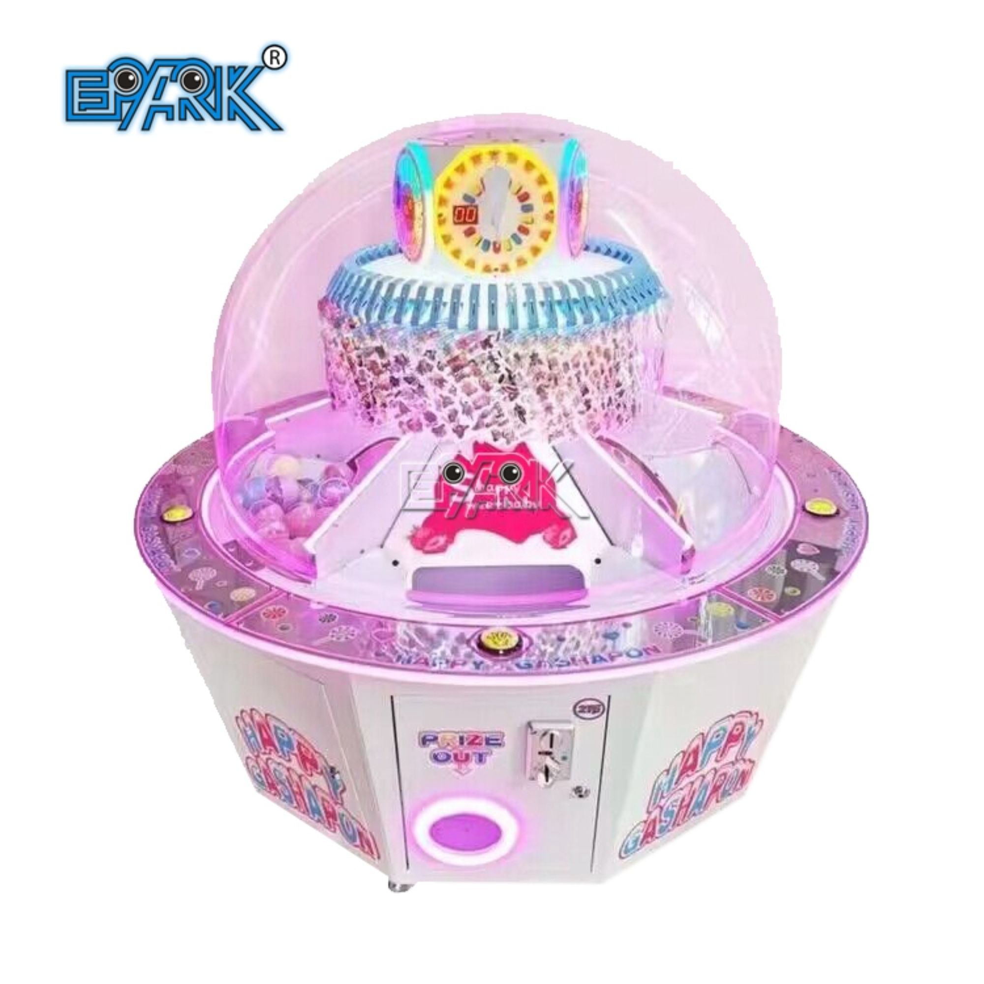Máquina de Jogo Arcade Operada por Moedas com Capacidade para 5 Jogadores e Brinquedos em Cápsulas
