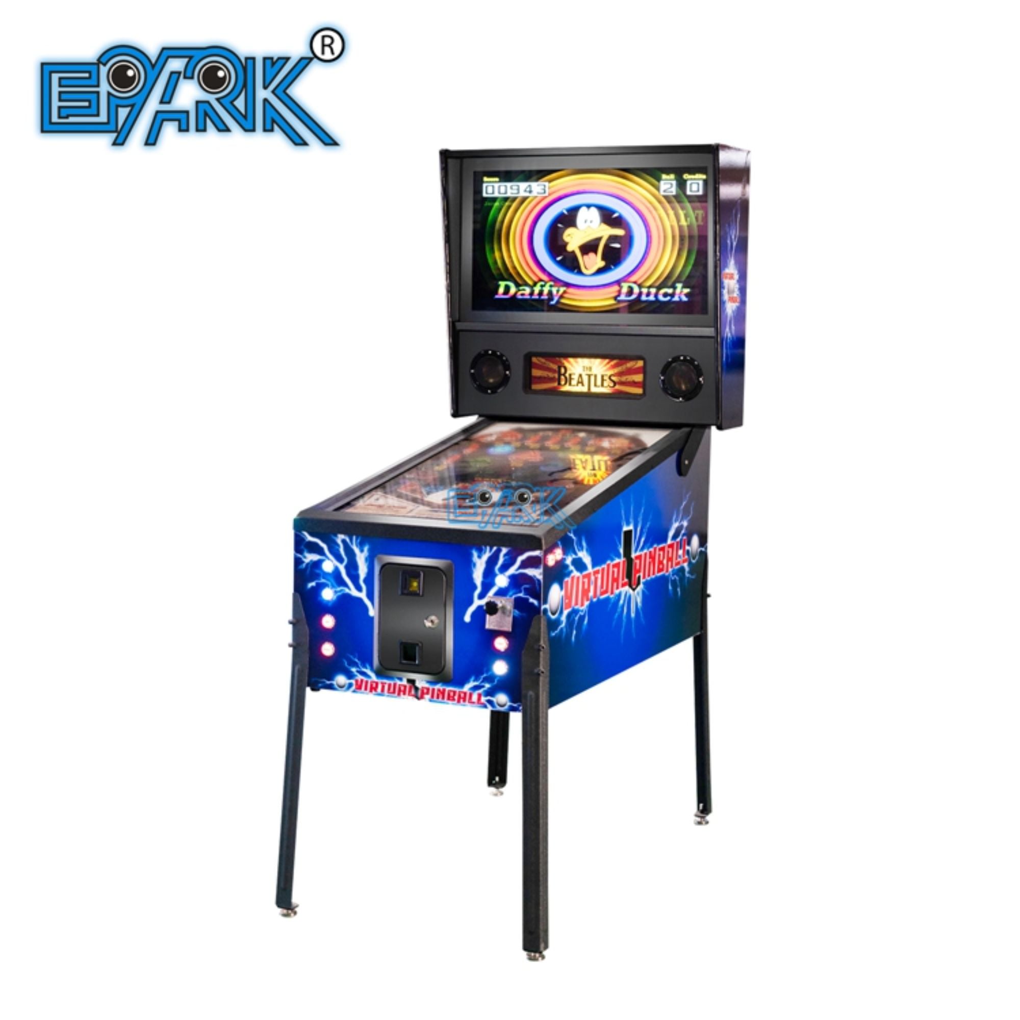 ماكينة ألعاب Pinball ثلاثية الأبعاد تعمل بالعملة المعدنية مع لعبة Pinball الافتراضية