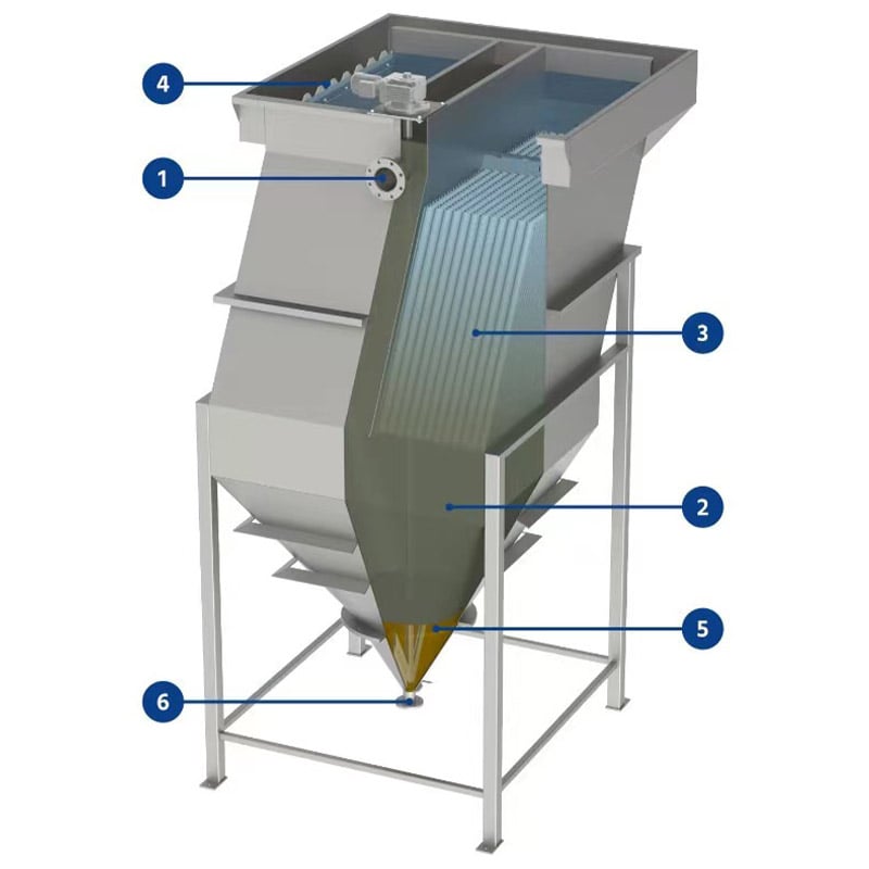 Plate settler lamella clarifier