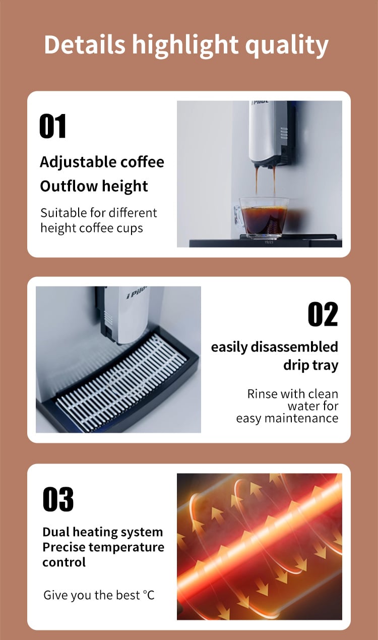 Table-Top 7.1 Inch Touch Screen 2023 New Bean To Cup Coffee Machine Automatic Espresso Coffee Machine Cafeteria Professional supplier