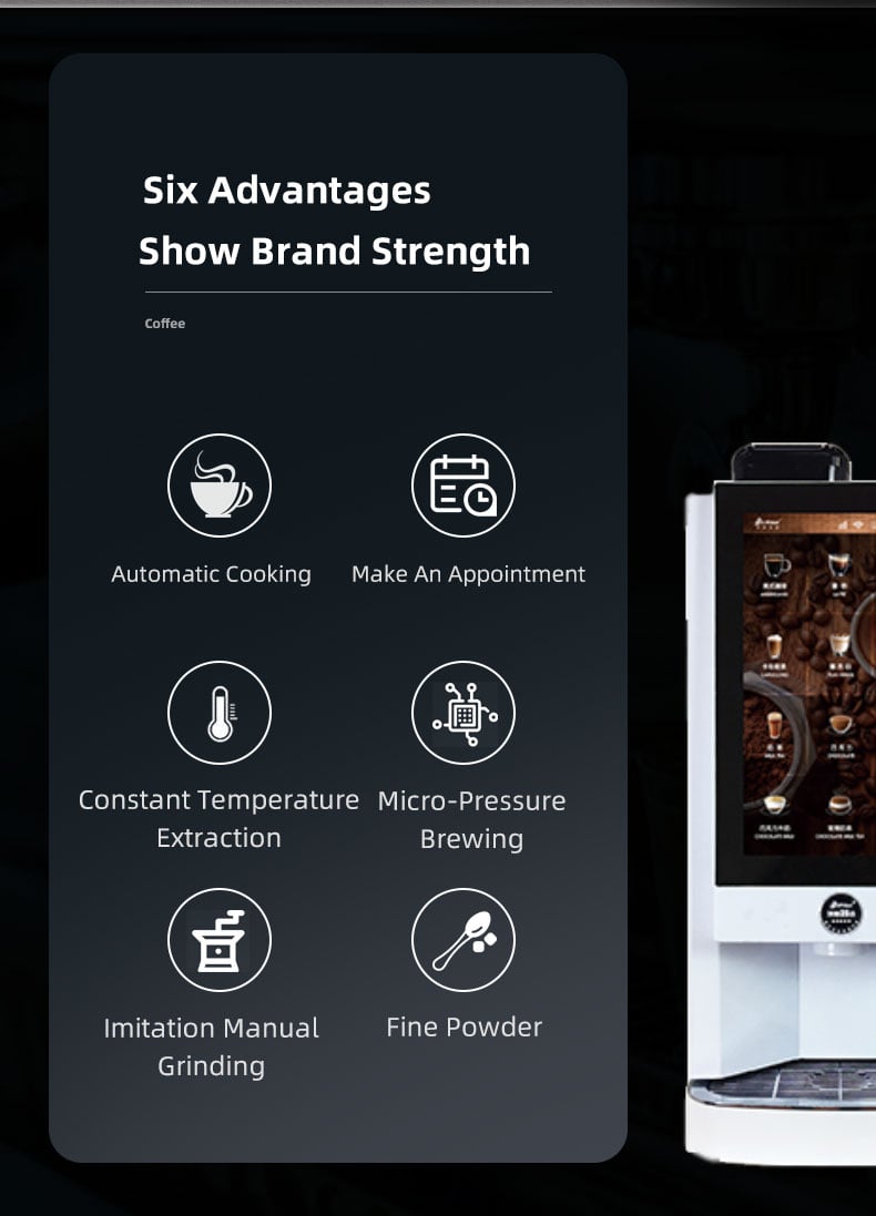 Multi-functional 15.6 Inch Android Touch Screen Automatic Intelligent Espresso Coffee Machine With Professional Grinding System details