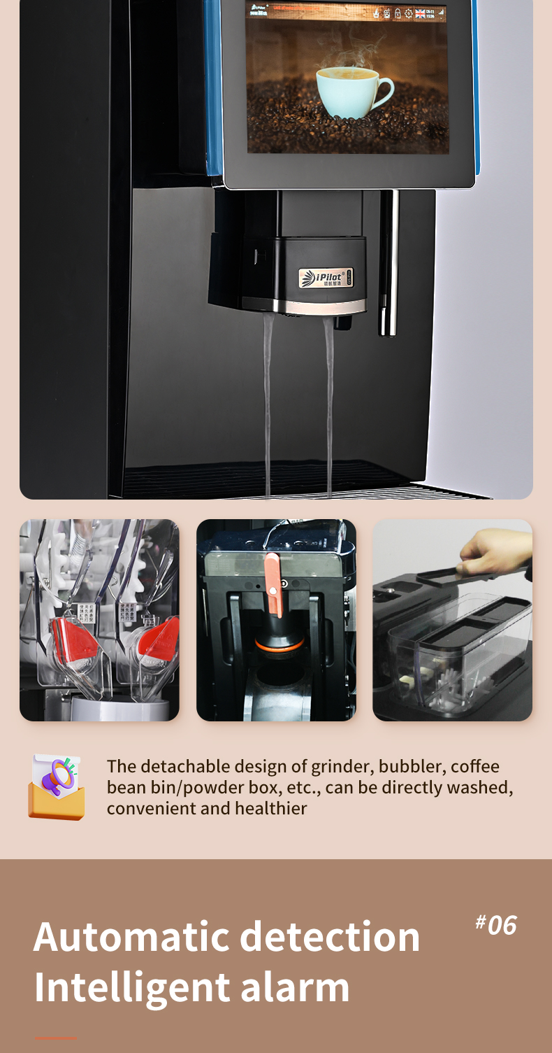 Pilot 2023 Fully Automatic 24-Flavors Professional 10.1'' Inch Android Touch Screen Color Display With Grinder Coffee Maker details