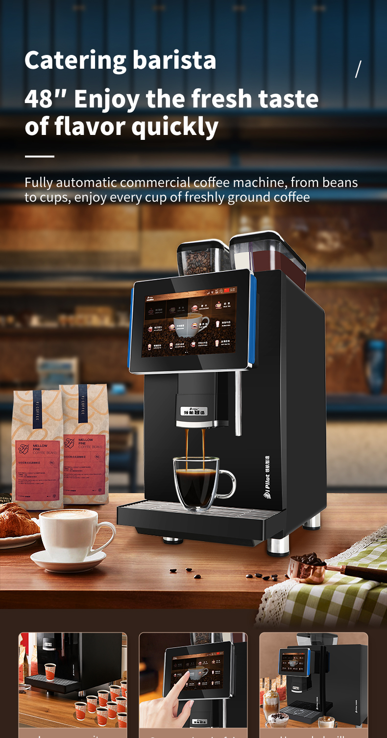 Pilot 2023 Fully Automatic 24-Flavors Professional 10.1'' Inch Android Touch Screen Color Display With Grinder Coffee Maker manufacture