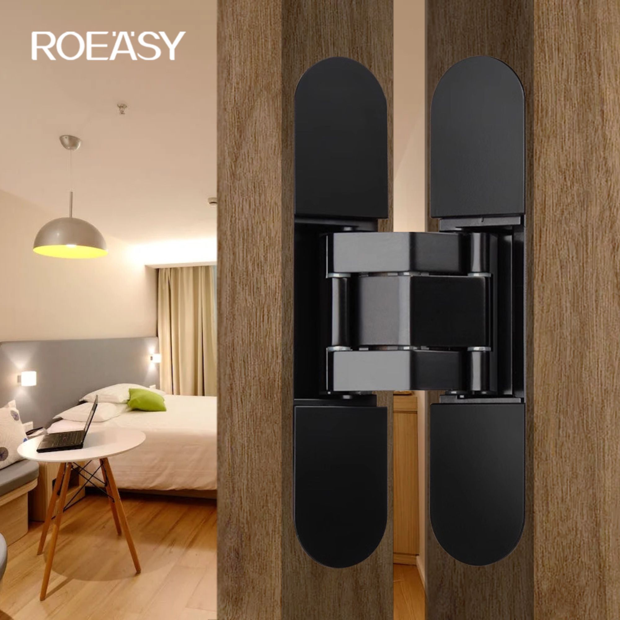 Roeasy 601HS 3D prilagodljivi 180 stupnjeva crni nevidljivi skriveni zakrivljeni vrat
