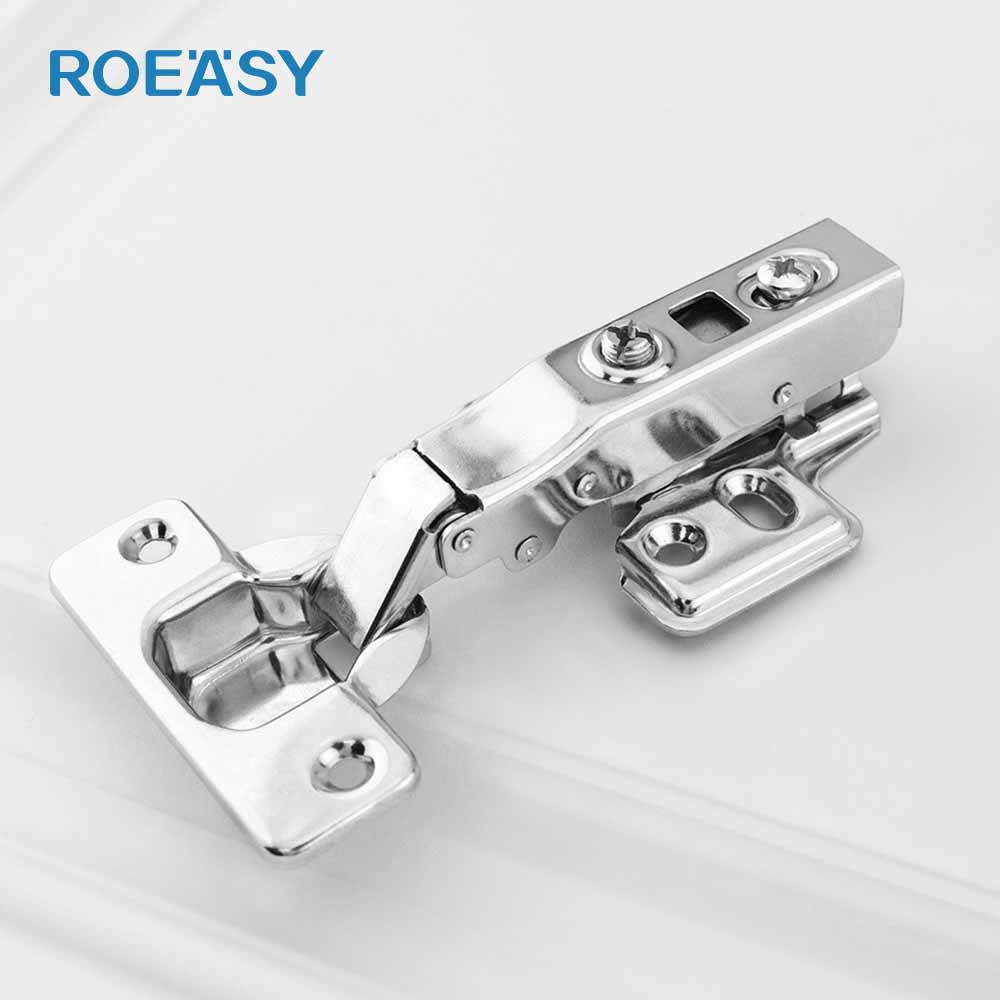 Roeasy CH-293SS Edelstahl 201 304 Clip-On selbstschließendes Scharnier Vollauszug 0-Grad-Scharnier für Möbel und Küchenschränke