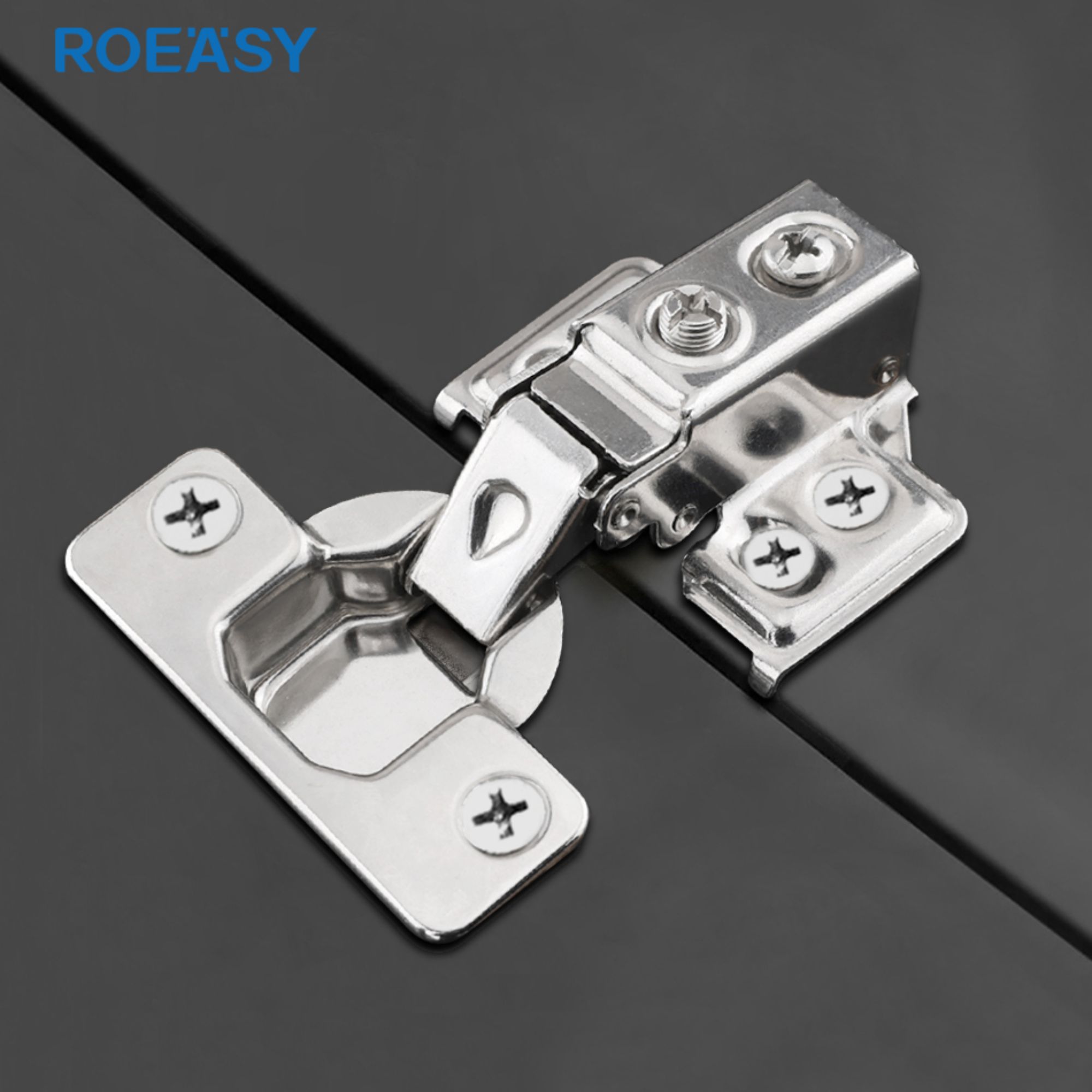 ROEASY CH-295PSS Cardine fisso SUS 201 Acciaio inox Cardine idraulico per ante armadio e mobile stretto Braccio corto cardine