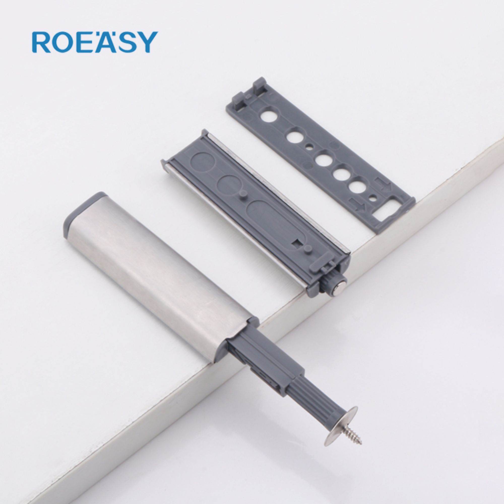 Roeasy RT016 Sistema di Apertura a Pressione per Ante di Armadio, Fermo con Meccanismo ad Apertura Automatica, Guscio in Acciaio Inox 430, Dispositivo di Ribalto per Mobile